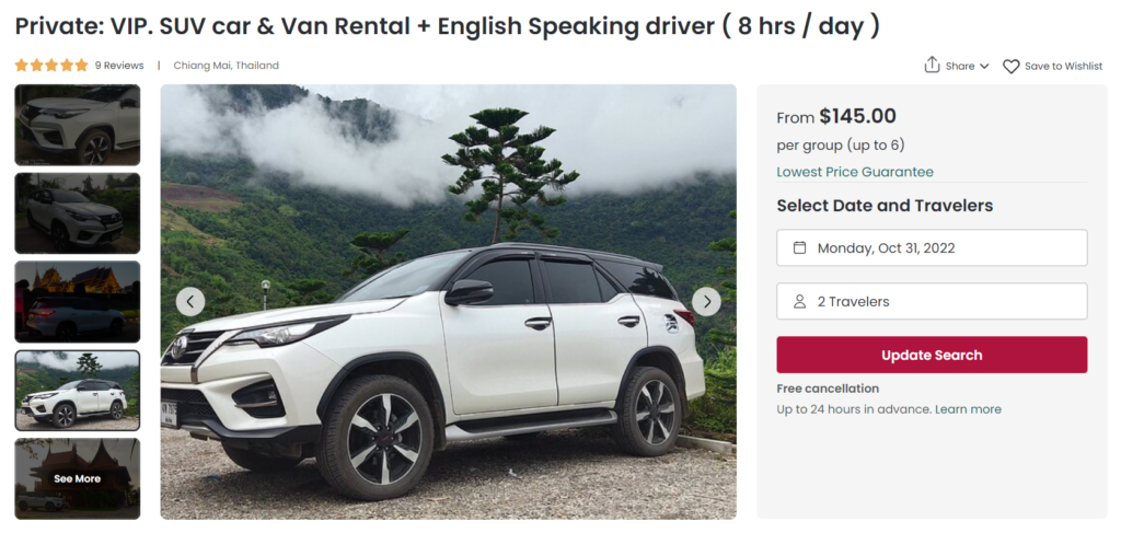 chiang mai car rental with driver